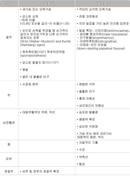 마르판 주요증상