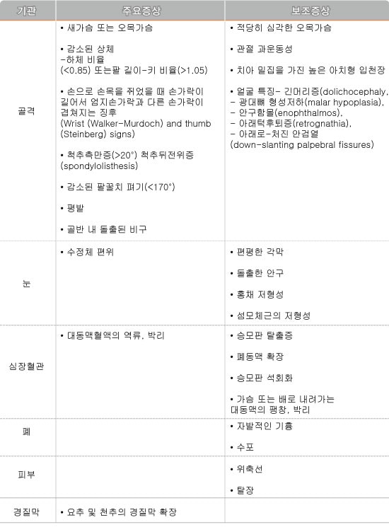 마르판 주요증상