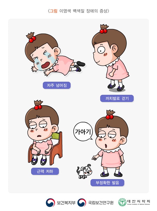 이염색 백색질 장애의 증상